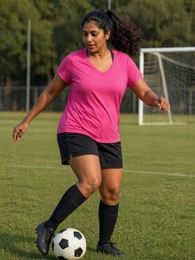 Athletic Works Pink Short Sleeve V-Neck Tee